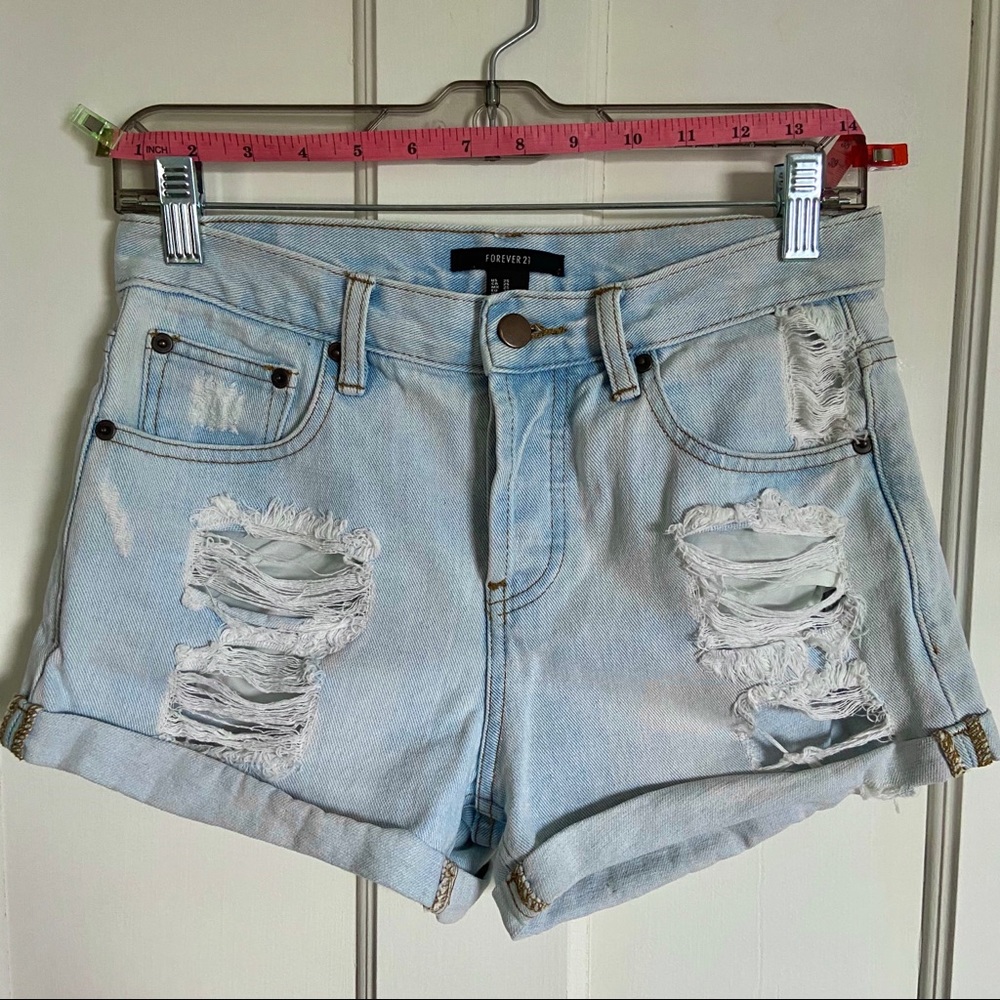 Distressed Denim Shorts Forever21 Women Size 25